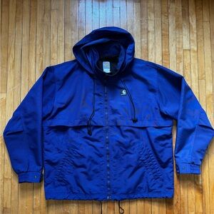 VTG 90s Carhartt Coat Jacket Mens Blue All Weather Vented Hooded Full Zip Sz. XL